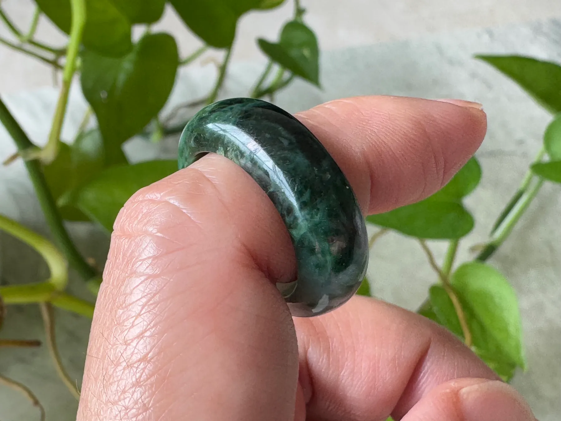 Bi-colour Type A Jade Ring | 17.4 mm | HK 14.5
